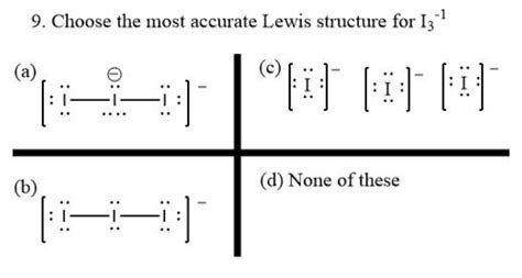 i3 -1 lewis structure|Lewis Structure of I3.